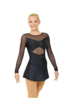 Mondor Sparkle Dress With Mesh Sleeves- Size M- 12932