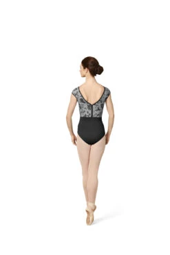 Mirella Cap Sleeve Printed V Neck Leotard -Dance Costumes image 219