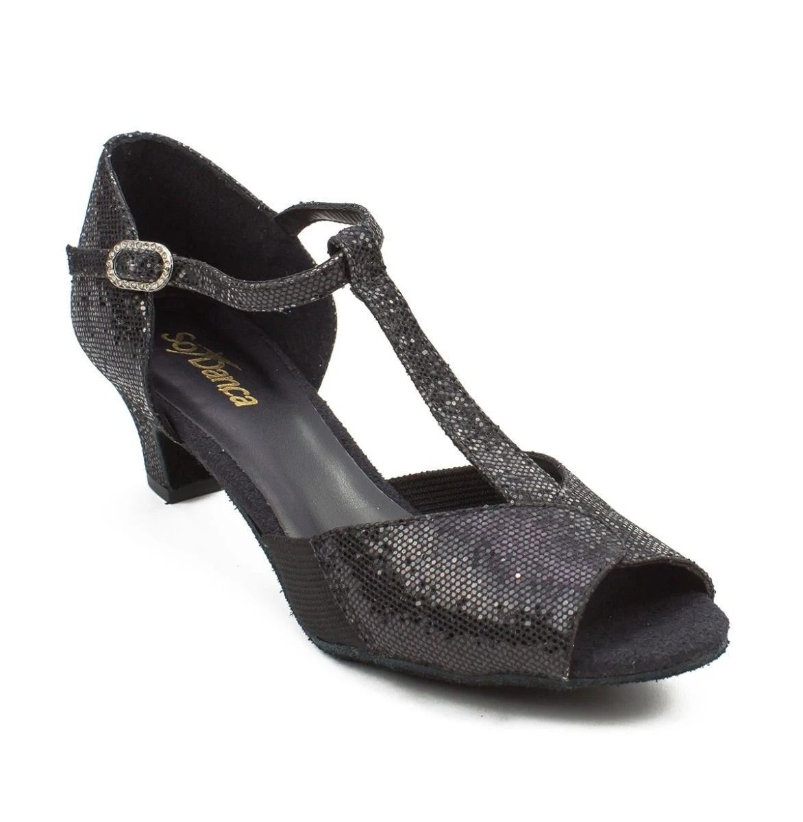 So Danca T-Strap Satin Sparkle 1.5" Ballroom Shoe